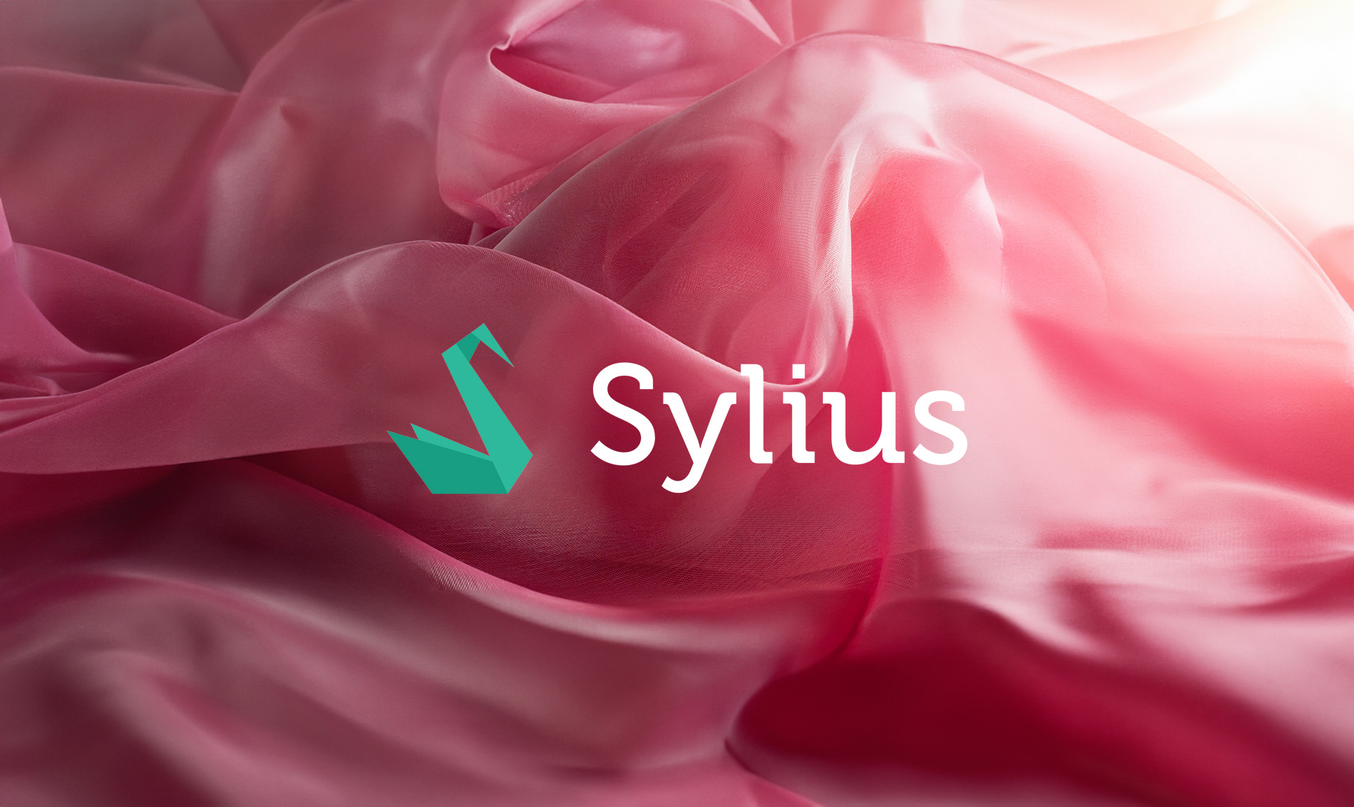 Sylius logo with fabric in the background